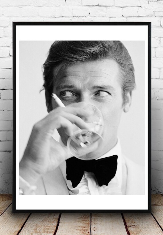 Roger Moore James Bond Large Format 007 James Bond Print Etsy Roger Moore James Bond Large Format 007 James Bond Print Etsy