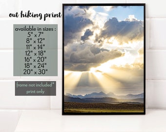 Sierra Nevada Light Rays Photography Print, Mammoth Lakes