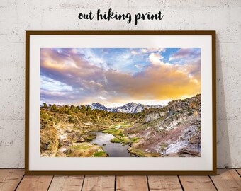 Hot Creek Sunset Print, Sierra Nevada Landscape Photography