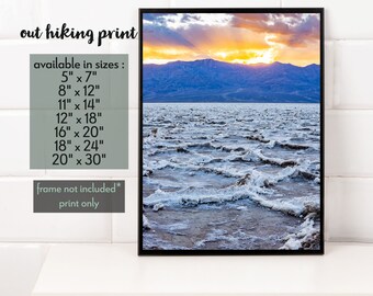 Death Valley National Park Print Badwater Salt Flats [Wall Art, Desert Lovers, California, Death Valley NP, Inyo County, Badwater, Sunset]