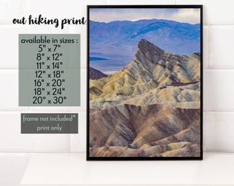 Death Valley National Park Print Zabriskie Point Stormy [Wall Art, Desert Lovers, California, Death Valley NP, Inyo County, Cloudy]