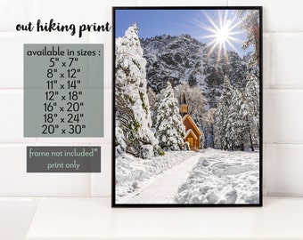 Yosemite Chapel Winter Landscape Photography Print