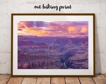 Grand Canyon Sunset Photography Print, Arizona Landscape Wall Art