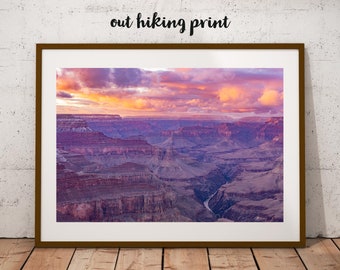 Grand Canyon Photography Wide Print Sunset [Wall Art, National Parks, Travel, Nature, Arizona, Desert Views, GCNP, Landscape Photography]