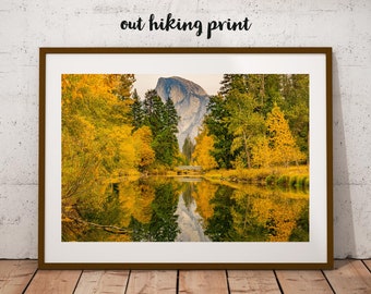 Yosemite Photography Wide Print Half Dome in Fall [Wall Art, Mountain Lovers, California, Yosemite National Park, Landscape Photography]