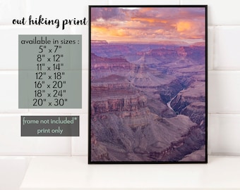 Grand Canyon Photography Print Sunset [Wall Art, National Parks, Travel, Nature, Arizona, Desert Views, GCNP, Landscape Photography]
