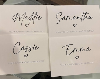 Thank you Bridesmaid Card | Maid of Honour | Thank you Card | Bridal Party Card | Mother of the Bride | Gift Card | Bridesmaid Proposal |
