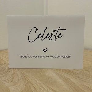 Biglietto di ringraziamento fai da te per damigella d'onore / Damigella d'onore / Biglietto di ringraziamento / Biglietto per la festa nuziale / Madre della sposa / Carta regalo / Damigella d'onore /