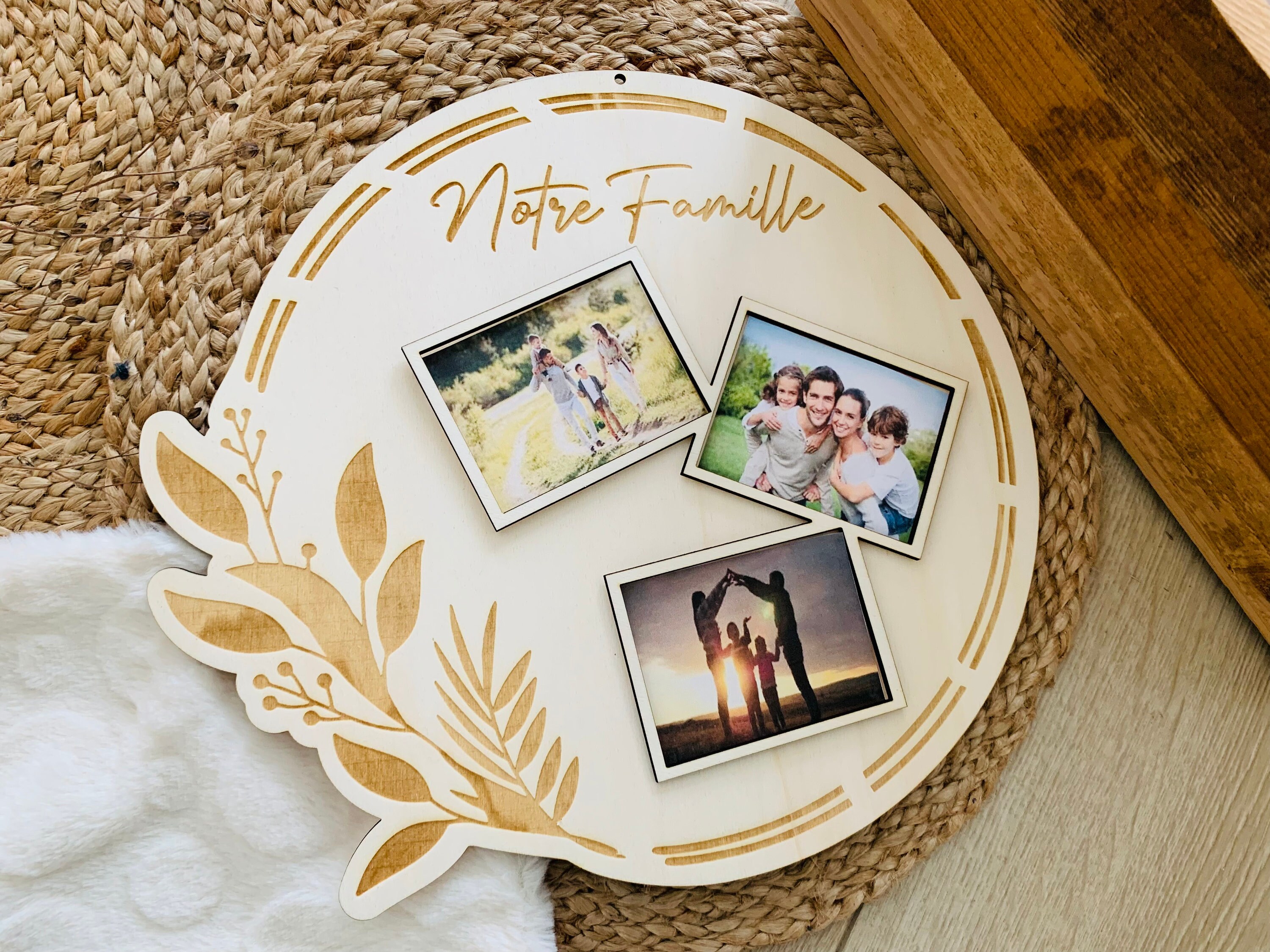Cadeau St Valentin, Cadre Famille, Photo, Couronne Décoration Photo