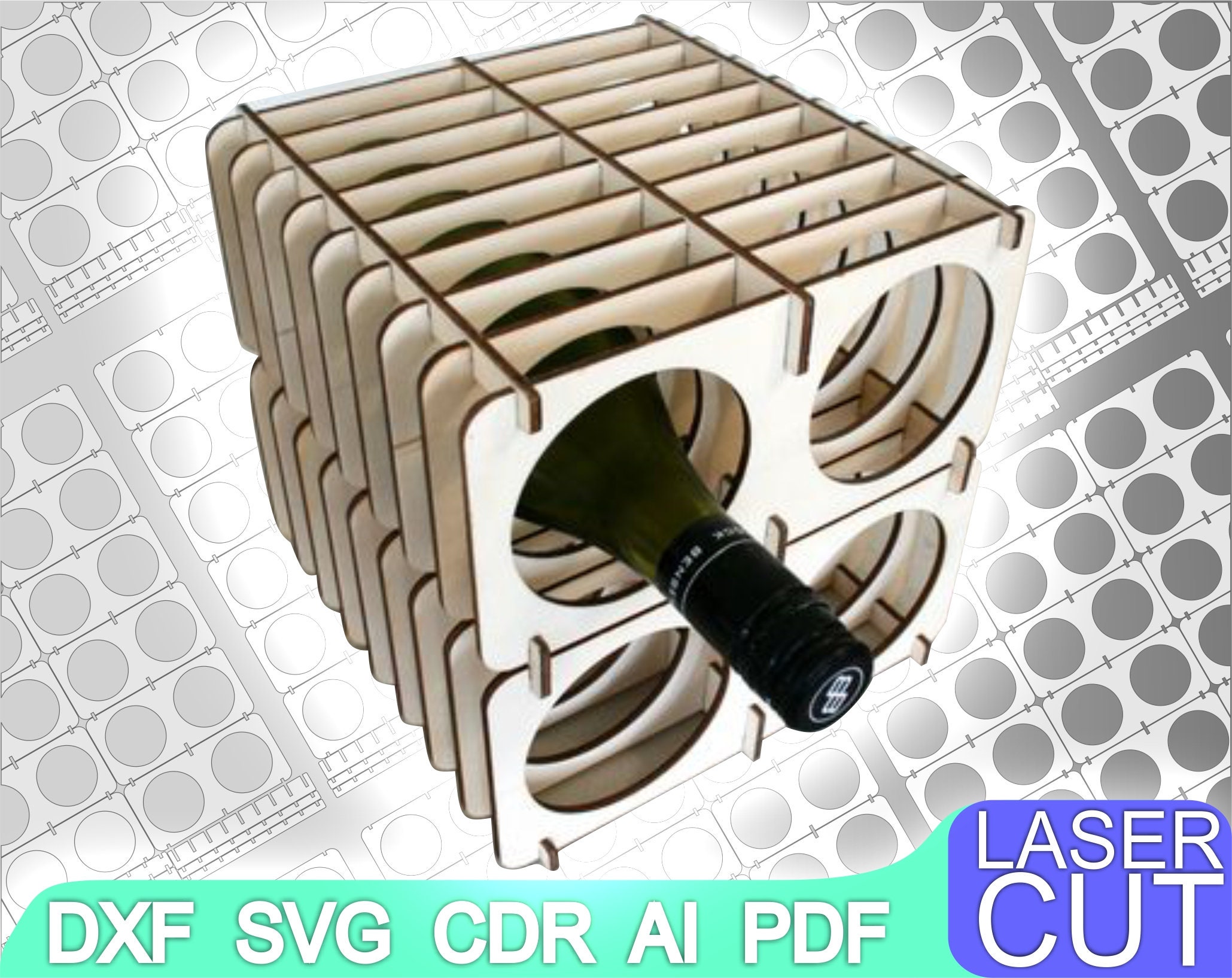 Cnc Router Wine Rack 8 Wine Stand Laser Cut File CNC Router Digital Vector - Etsy
