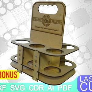 Wooden 6 Pack Beer, Pack Beer svg, Laser Cut, CNC Cutting, CNC Router, Digital, Vector Files, Instant Download, Dxf, Cdr, Ai, Svg