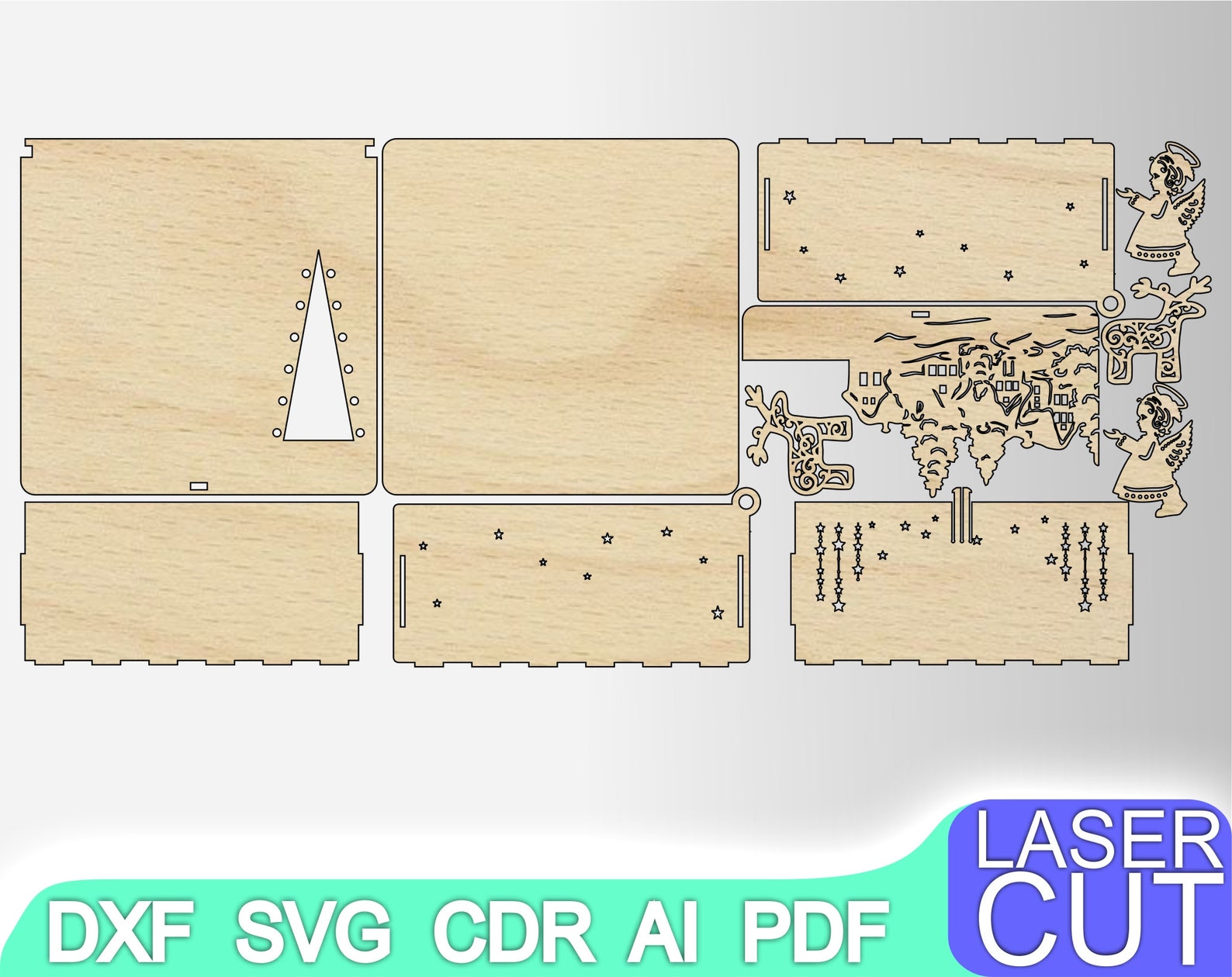 Laser Cut Box. Laser Cut Files SVG DXF CDR Vector Plans - Etsy