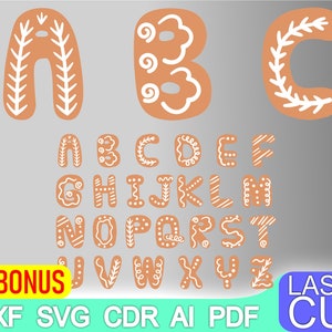 Lettere di legno. File di taglio laser SVG DXF PIANI vettoriali CDR, file Download istantaneo, modello cnc, taglio cnc, taglio laser, svg