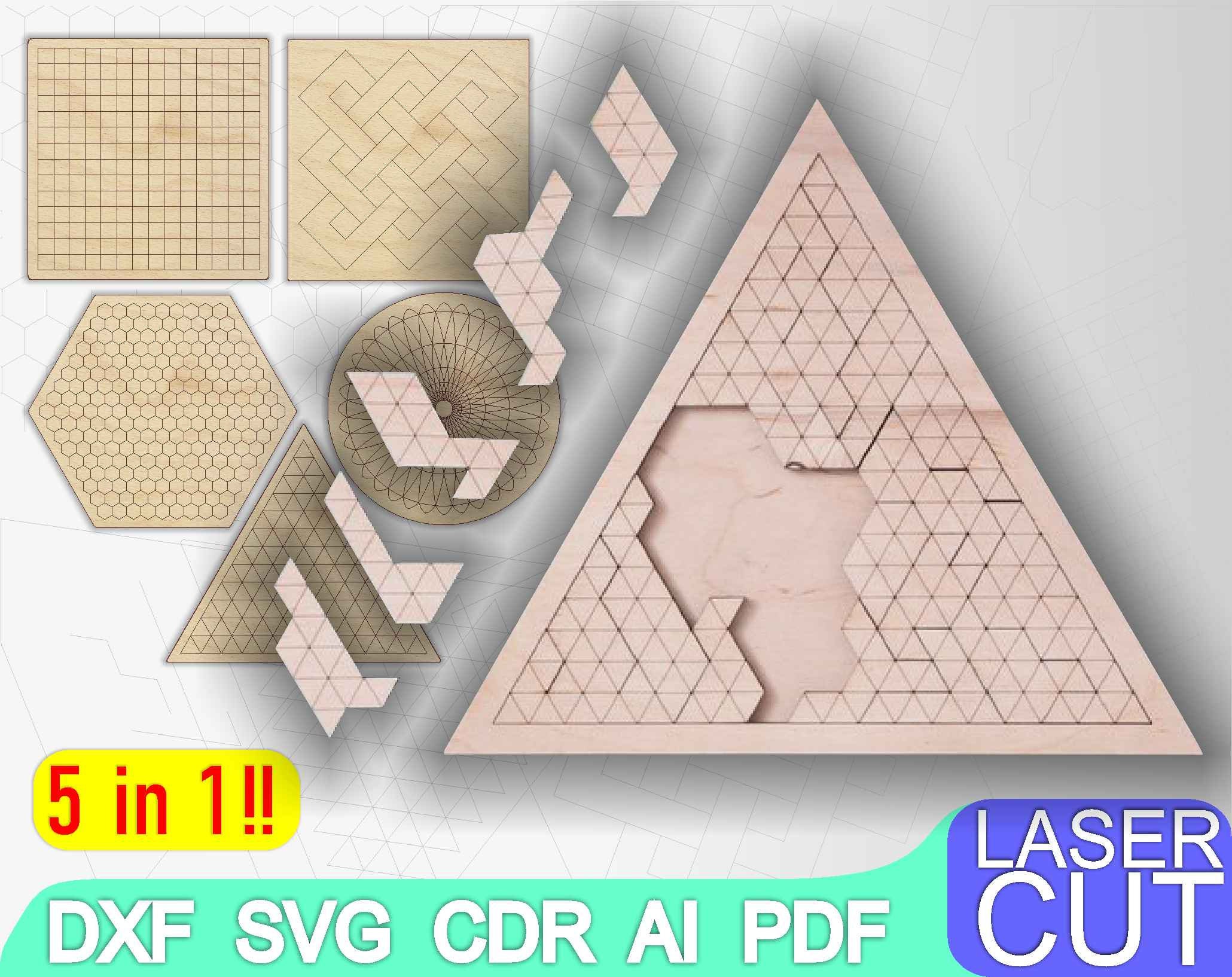 5 Jigsaw Puzzle Impossible Jigsaw Puzzles Laser Cut Files SVG Etsy