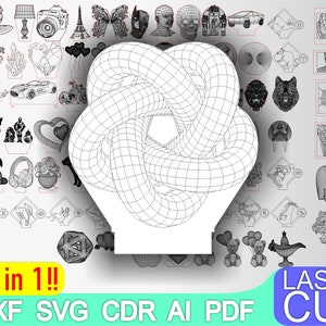 76 3D night light Laser cut files Cnc router plans DXF SVG CDR Lamp vector Instant download file cnc vector plans, cnc pattern, cnc cut