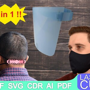 Ear Savers, Face mask, Face Shield, Laser Cut, CNC Cutting, CNC Router, Digital, Vector Files, Instant Download, Dxf, Cdr, Pdf, Svg, Ai, Eps