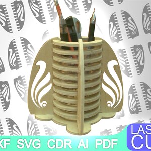 Pen holder Organizer Laser cut files SVG DXF, laser file, cnc pattern, cnc cut, laser cut, Digital, Vector Files, Cdr, Ai, Svg