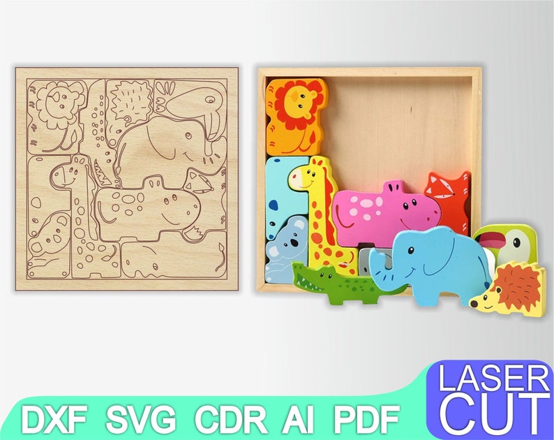 Download Puzzles Animals Puzzle Laser cut files SVG DXF CDR vector ...