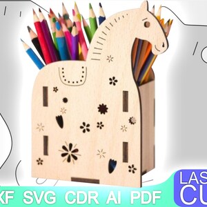 Pen holder Organizer Laser cut files SVG DXF, laser file, cnc pattern, cnc cut, laser cut, Digital, Vector Files, Cdr, Ai, Svg