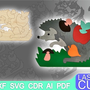 Wooden Puzzles Animals Puzzle Laser cut files SVG DXF CDR vector plans, cnc pattern, cnc cut, laser cut