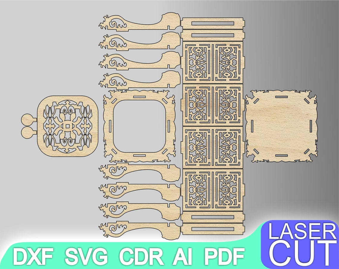 Laser Cut Box. Laser Cut Files SVG DXF CDR Vector Plans | Etsy