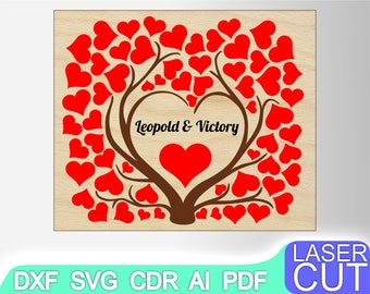 Guest Book. Wooden Wedding Decor Laser cut files SVG DXF CDR vector plans, files Instant download, cnc pattern, cnc cut, laser cut