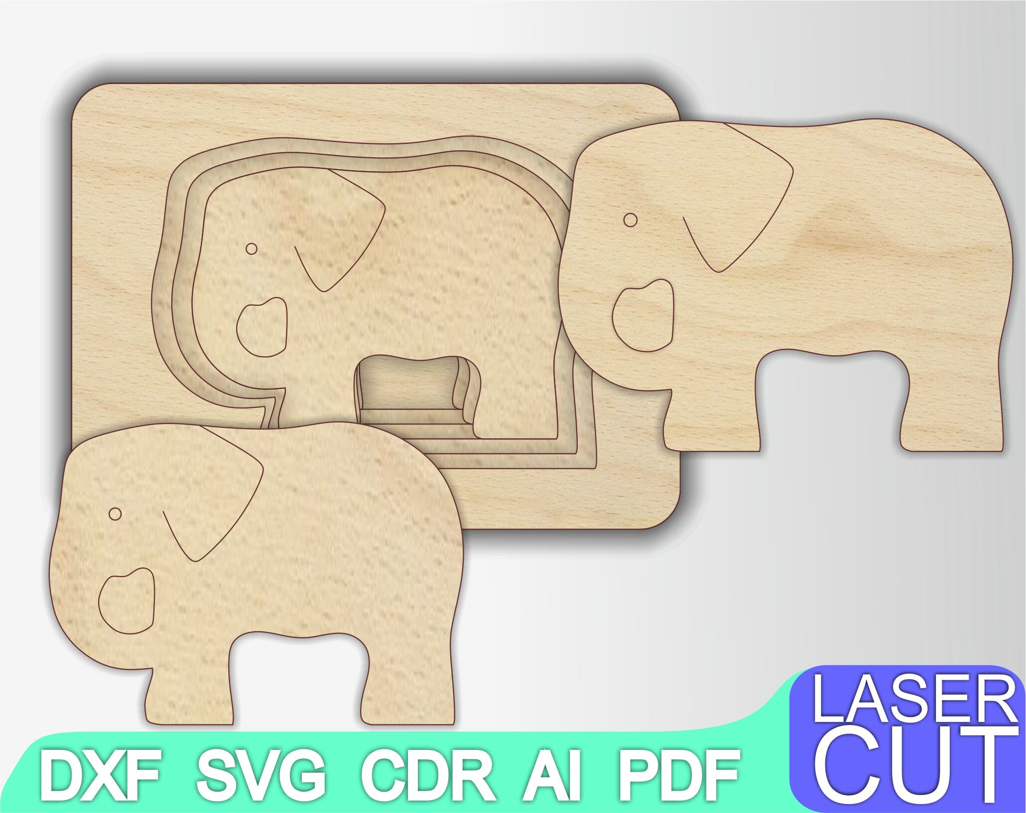 Download Puzzles Animals Puzzle Laser cut files SVG DXF CDR vector | Etsy