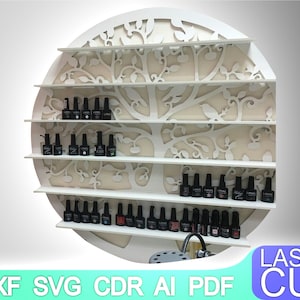 Nail polish holder Organizer Laser cut files SVG DXF, laser file, cnc pattern, cnc cut, laser cut, Digital, Vector Files, Cdr, Ai, Svg