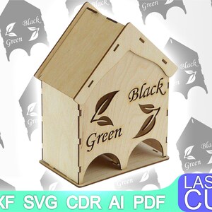 Laser cut box. Laser cut files SVG DXF, CDR vector plans, laser file, cnc pattern, cnc cut, laser cut, Digital, Vector Files, Cdr, Ai, Svg