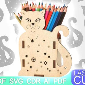 Pen holder Organizer Laser cut files SVG DXF, laser file, cnc pattern, cnc cut, laser cut, Digital, Vector Files, Cdr, Ai, Svg