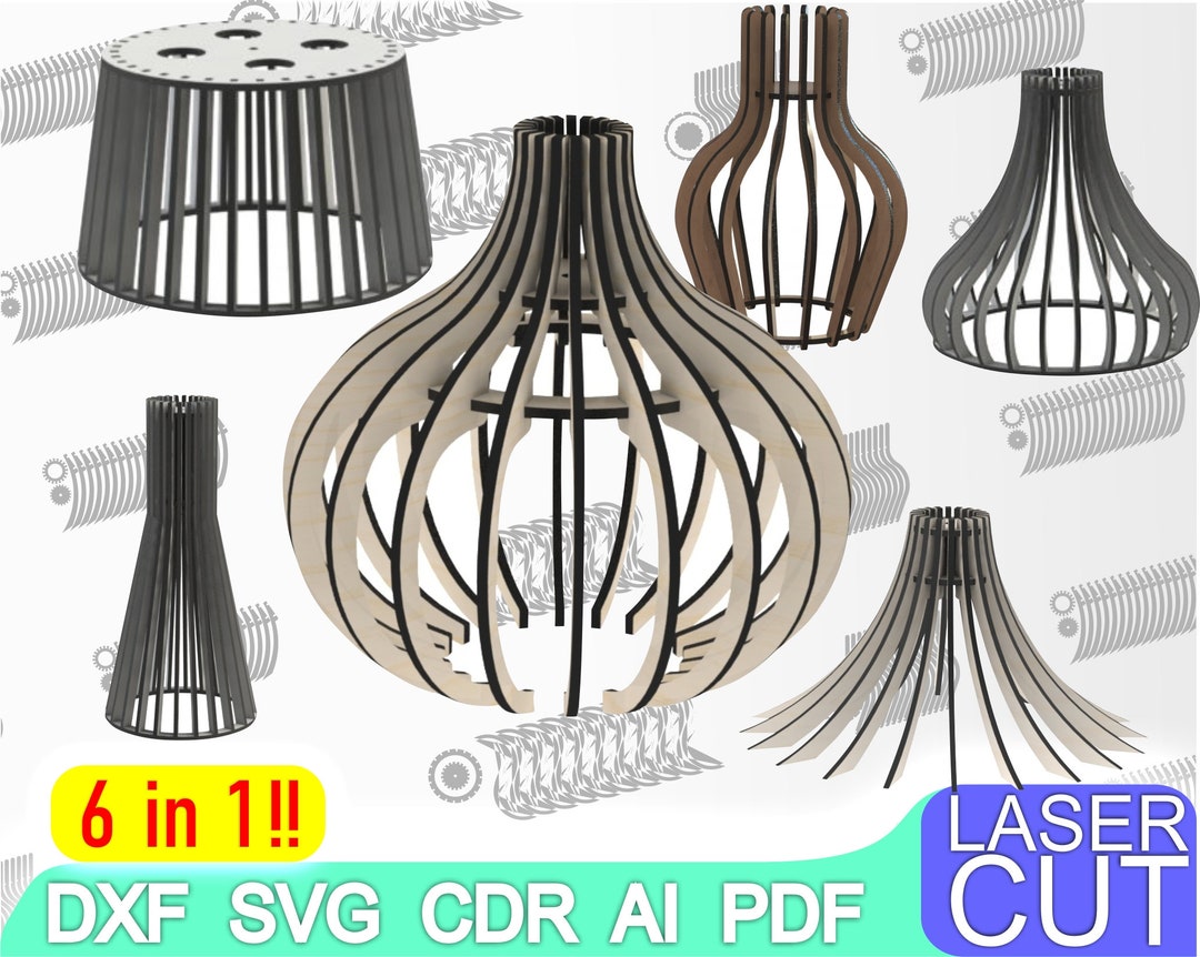 6 Lamp File for Laser Cut Laser Cut, CNC Cutting, CNC Router, Digital ...