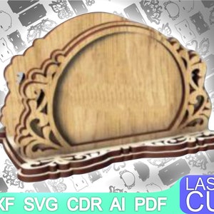 Hochzeit Serviettenhalter Laser geschnitten Datei, CNC-Router, digital, Vektor-Dateien, Dxf, Cdr, Ai, Svg