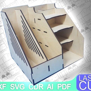 SVG file Organizer, cabinet jewellery storage drawers display boxes organisation. DXF file for laser cut. Vector files for cutting wood