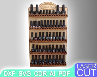 Nagellak houder Organizer Laser cut bestanden SVG DXF, laser bestand, cnc patroon, cnc cut, laser cut, Digital, Vector Files, Cdr, Ai, Svg