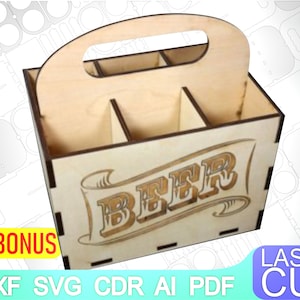 Wooden 6 Pack Beer, Pack Beer svg, Laser Cut, CNC Cutting, CNC Router, Digital, Vector Files, Instant Download, Dxf, Cdr, Ai, Svg