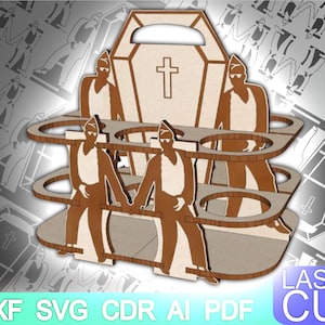 Dancing Coffin meme Wooden 6 Pack Beer, Pack Beer svg, Laser Cut, CNC Cutting, CNC Router, Vector Files, Instant Download Cdr, Ai, Svg