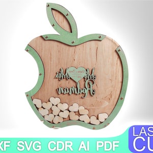 Wedding Guest Book. Wooden Wedding Decor Laser cut files SVG DXF CDR vector plans, files Instant download, cnc pattern, cnc cut, laser cut