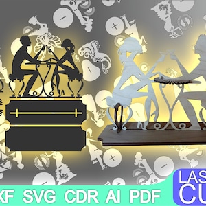 Hochzeit Serviettenhalter Laser geschnitten Datei, CNC-Router, digital, Vektor-Dateien, Dxf, Cdr, Ai, Svg