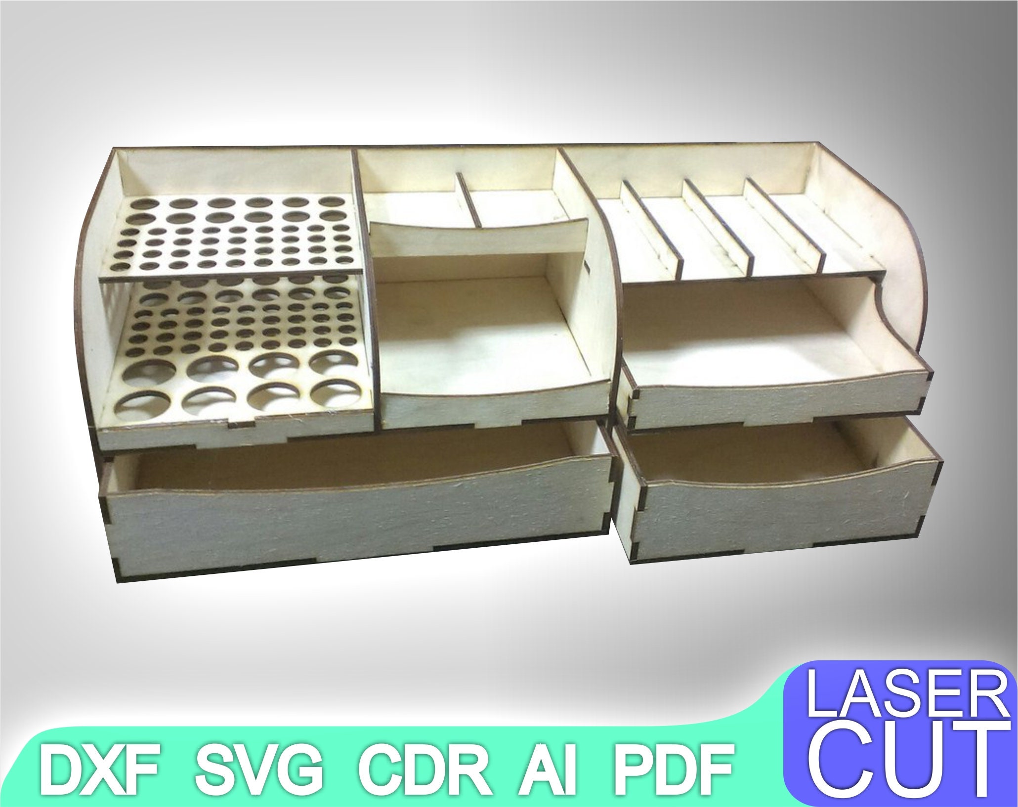 Organizer Laser Cut Files SVG DXF, CDR Vector Plans, Laser File, Cnc ...