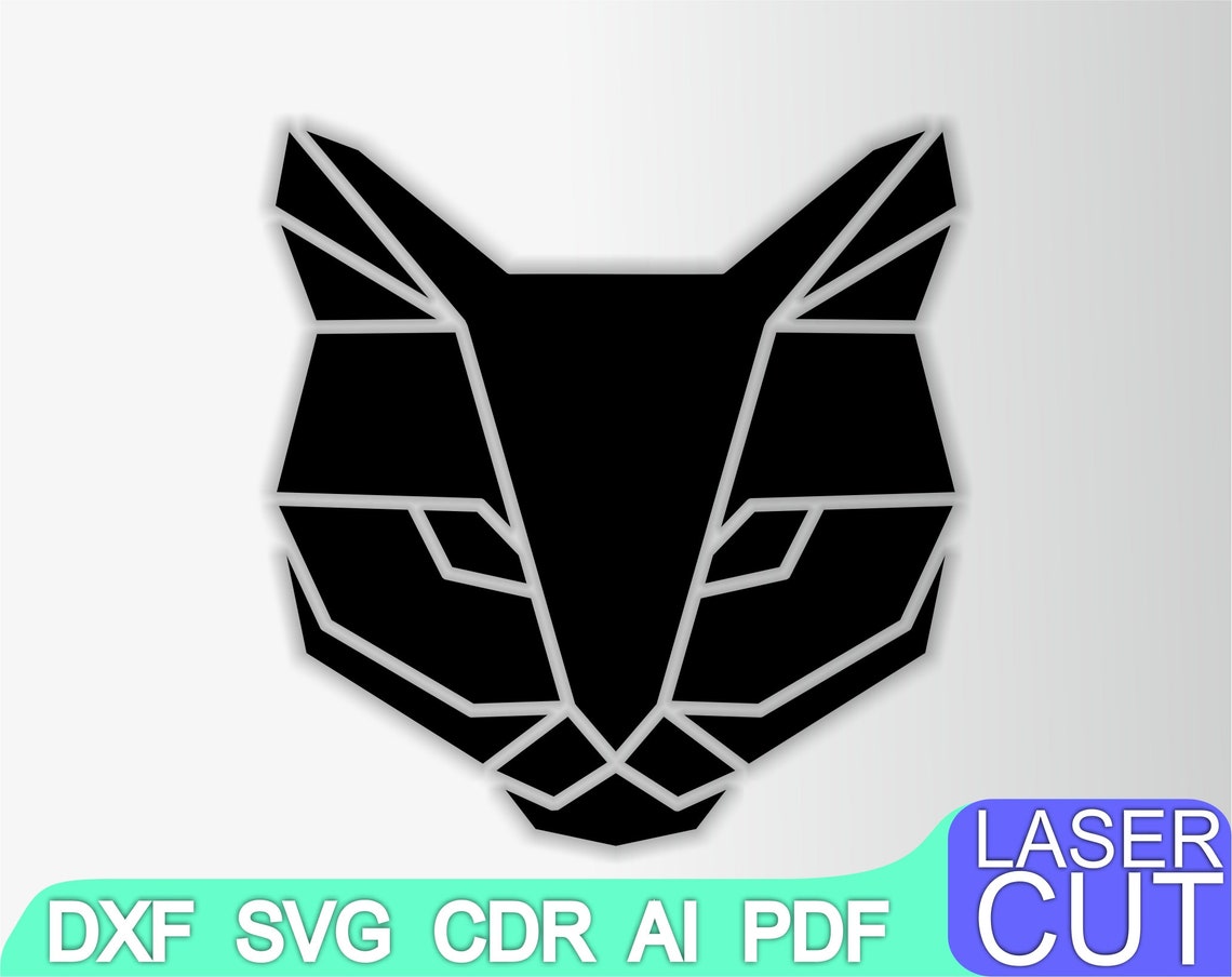 4 Geometric Cat Wall Art. Laser Cut Files SVG DXF CDR Vector - Etsy