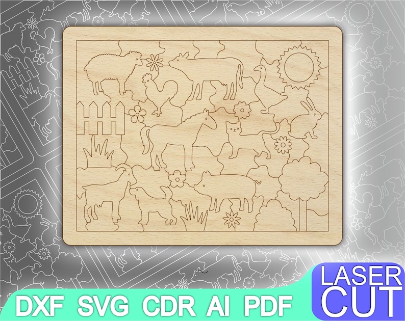 Download Puzzles Animals Puzzle Laser cut files SVG DXF CDR vector ...