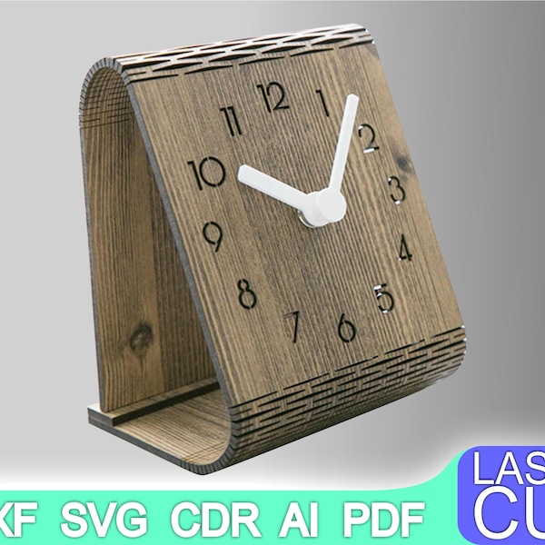 Clock. Laser cut files SVG DXF CDR vector plans, files Instant download, cnc pattern, cnc cut, laser cut, svg