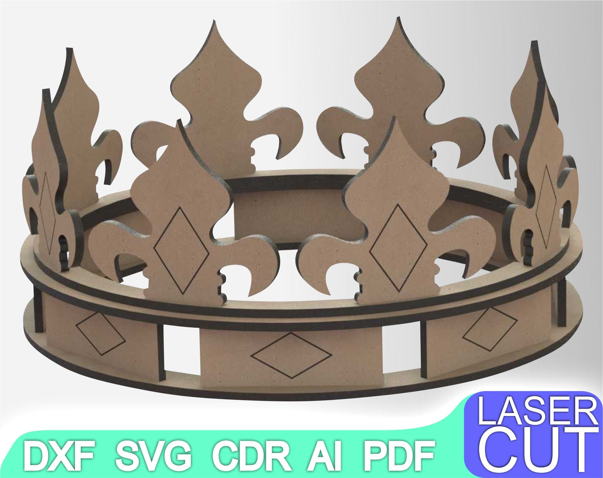 Crown. Laser Cut Files SVG DXF CDR Vector Plans Laser File Etsy Australia