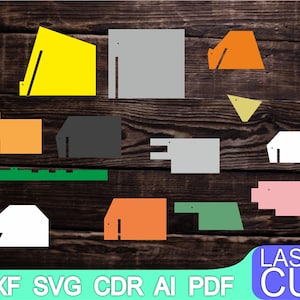 Wooden Toy Set, Organic Wood Toys, Wood Toys, Wooden toys Laser cut files SVG, DXF, CDR vector plans, cnc pattern, cnc cut, laser cut