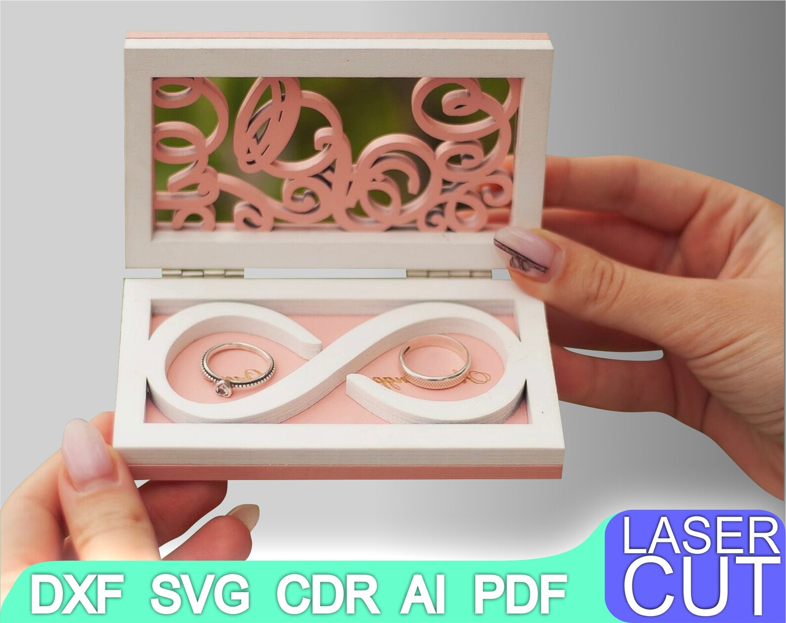 Jewelry Box Laser Cut Laser Cut Files SVG DXF CDR Vector Etsy