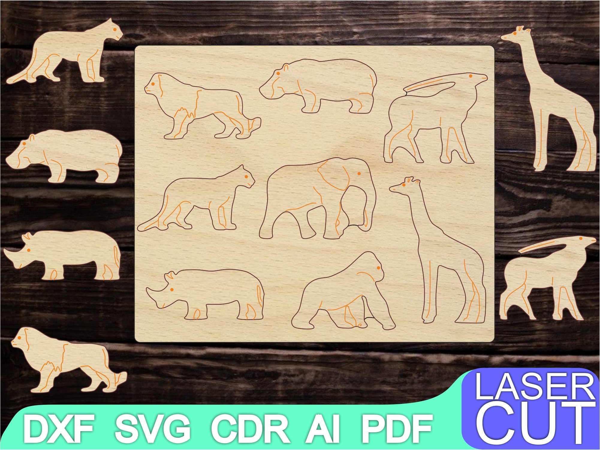 Download Puzzles Animals Farm Transport Puzzle Laser Cut Files Svg Dxf Etsy