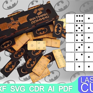 Domino Laser archivos cortados SVG DXF CDR planes vectoriales, patrón cnc, corte cnc, corte láser
