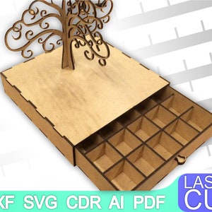 Organizer Laser geschnitten Dateien SVG DXF, CDR-Vektor-Pläne, Laser-Datei, cnc-Muster, cnc geschnitten, Laser geschnitten, Digital, Vektor-Dateien, Cdr, Ai, Svg