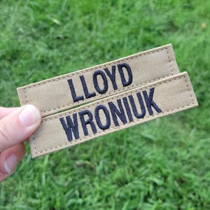 First Responder Name Tape, Police badge, Firefighter name tape, construction, Law Enforcement name, Tan, Black, OD Green, Industrial, Deputy