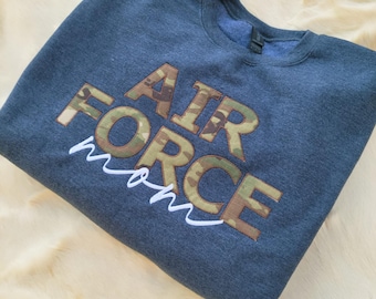 Personalisiertes Sweatshirt mit Militärapplikation, Armee, Luftwaffe, USMC, Marine, UScg, veteranenkleidung, Mutter Geschenk, marine Frau, Militärhemd